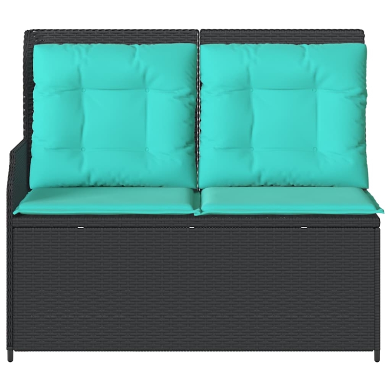 vidaXL Poly Rattan Garden Bench in Black