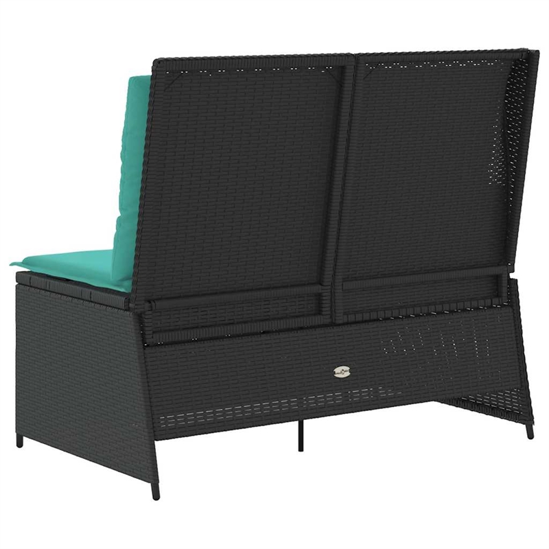 vidaXL Poly Rattan Garden Bench in Black