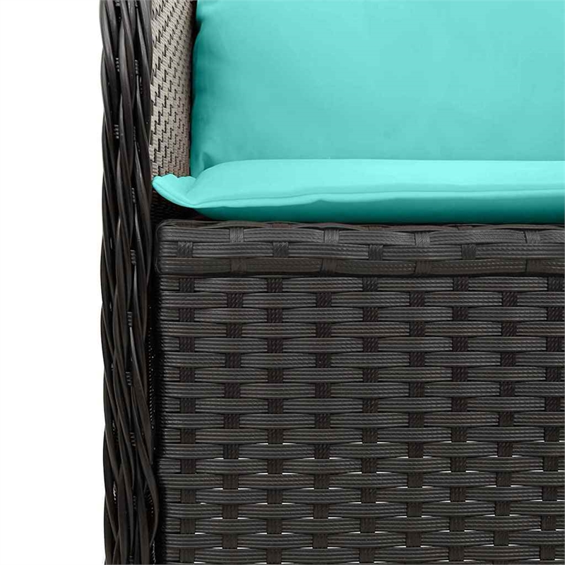 vidaXL Poly Rattan Garden Bench in Black