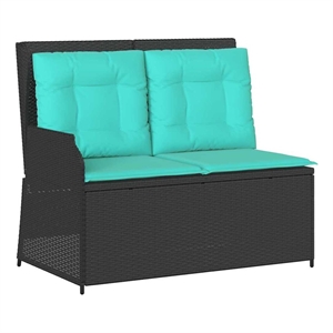 vidaXL Poly Rattan Garden Bench in Black