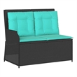 vidaXL Poly Rattan Garden Bench in Black