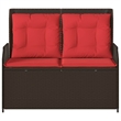 vidaXL Poly Rattan Garden Bench in Brown