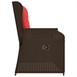 vidaXL Poly Rattan Garden Bench in Brown