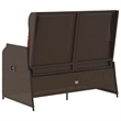 vidaXL Poly Rattan Garden Bench in Brown