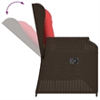 vidaXL Poly Rattan Garden Bench in Brown