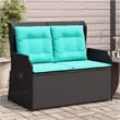 vidaXL Poly Rattan Garden Bench in Black