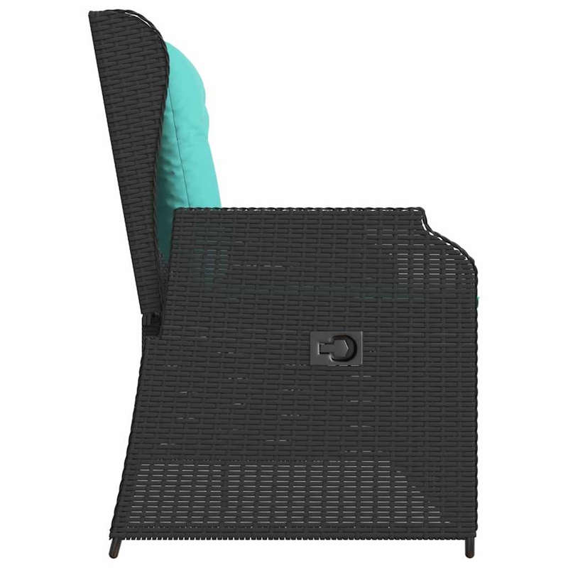 vidaXL Poly Rattan Garden Bench in Black