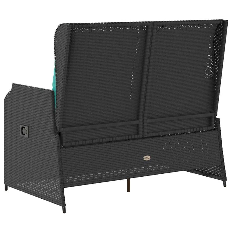 vidaXL Poly Rattan Garden Bench in Black