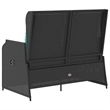 vidaXL Poly Rattan Garden Bench in Black