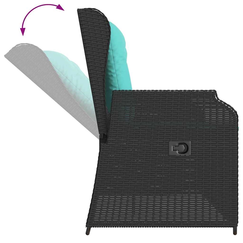 vidaXL Poly Rattan Garden Bench in Black