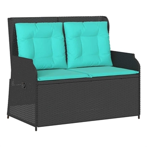 vidaXL Poly Rattan Garden Bench in Black