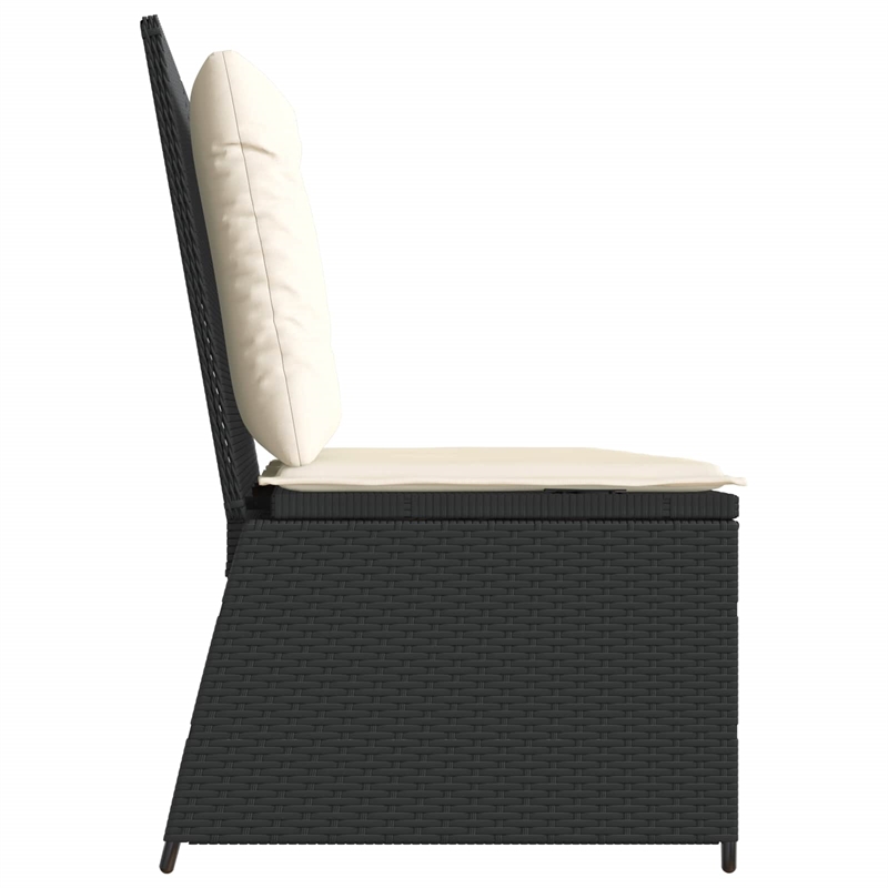 vidaXL Poly Rattan Small Garden Bench in Black