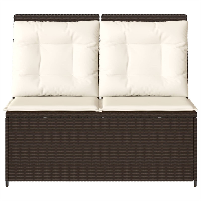 vidaXL Poly Rattan Small Garden Bench in Brown