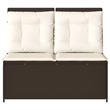 vidaXL Poly Rattan Small Garden Bench in Brown