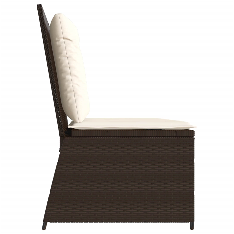 vidaXL Poly Rattan Small Garden Bench in Brown