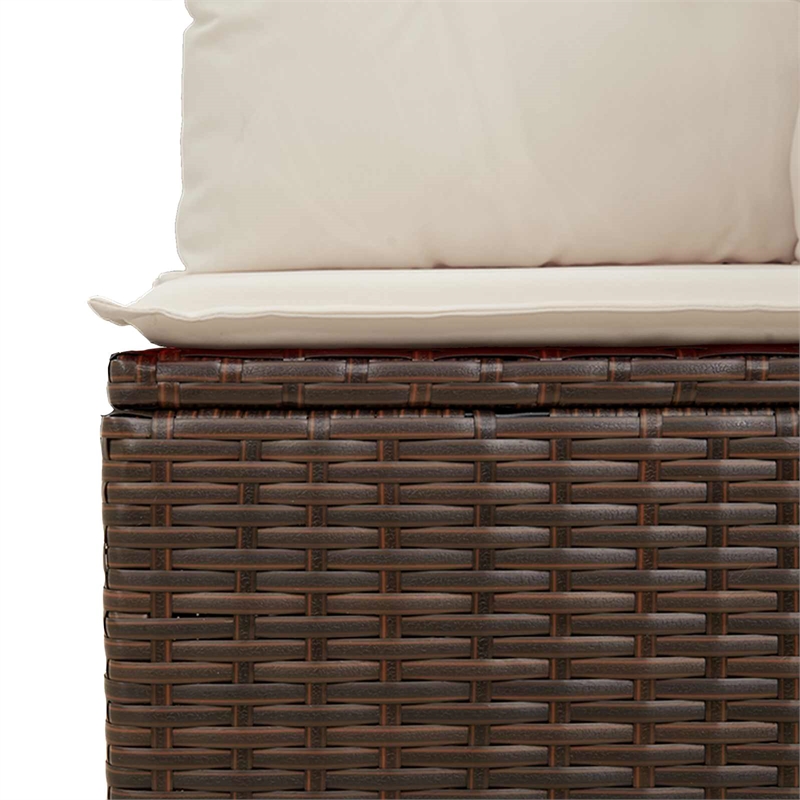 vidaXL Poly Rattan Small Garden Bench in Brown