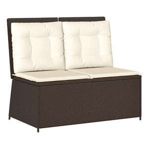 vidaXL Poly Rattan Small Garden Bench in Brown