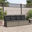 vidaXL Poly Rattan Small Garden Bench in Gray