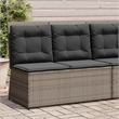 vidaXL Poly Rattan Small Garden Bench in Gray