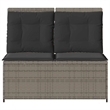 vidaXL Poly Rattan Small Garden Bench in Gray