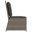 vidaXL Poly Rattan Small Garden Bench in Gray