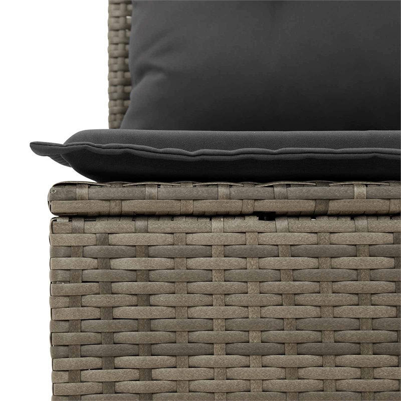 vidaXL Poly Rattan Small Garden Bench in Gray
