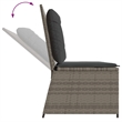 vidaXL Poly Rattan Small Garden Bench in Gray