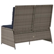 vidaXL Poly Rattan Small Garden Bench in Gray