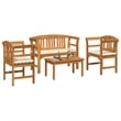 vidaXL Solid Acacia Wood Lounge Set with Cushions in Borwn