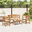 vidaXL Solid Acacia Wood Lounge Set with Cushions in Borwn