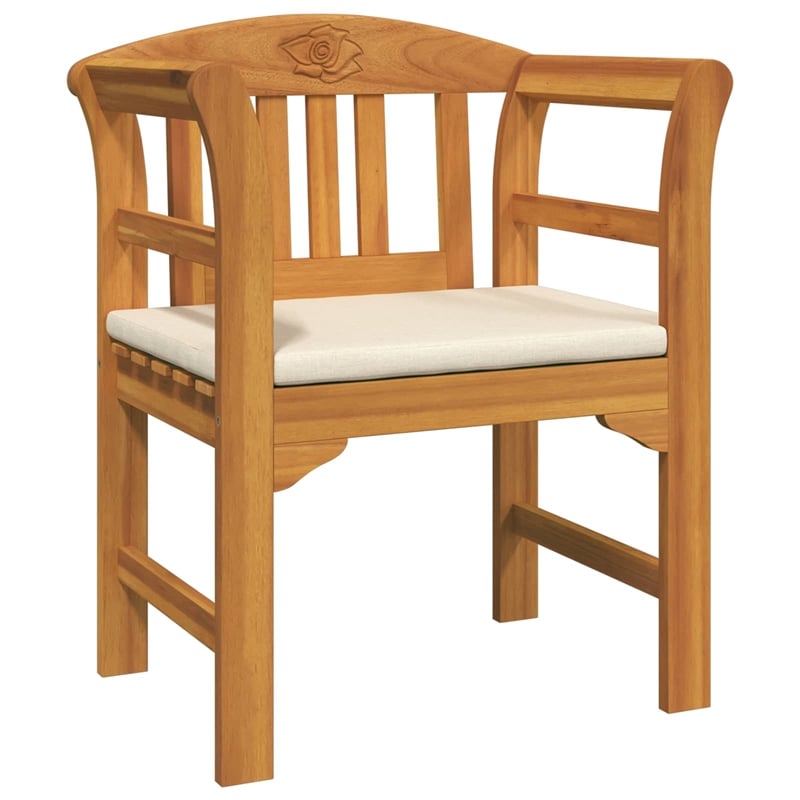 vidaXL Solid Acacia Wood Lounge Set with Cushions in Borwn