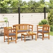 vidaXL Solid Acacia Wood Lounge Set with Cushions in Borwn