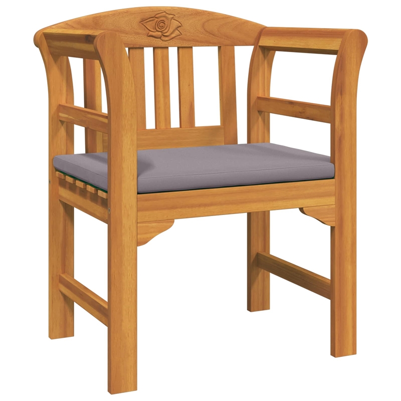 vidaXL Solid Acacia Wood Lounge Set with Cushions in Borwn