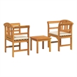 vidaXL Solid Acacia Wood Lounge Set with Cushions in Borwn