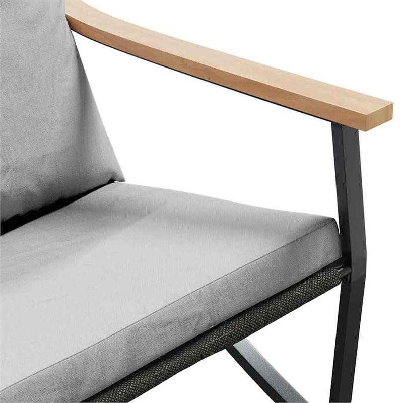 vidaXL Steel Furniture Set in Black/Gray