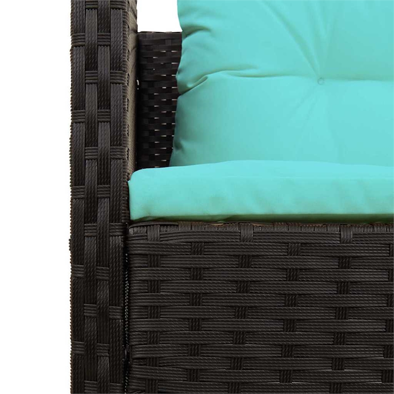 vidaXL Poly Rattan Sofa Set in Black