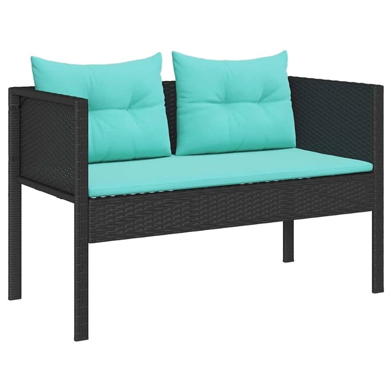 vidaXL Poly Rattan Sofa Set in Black