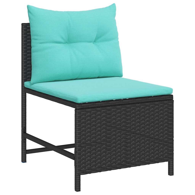 vidaXL Poly Rattan Sofa Set in Black