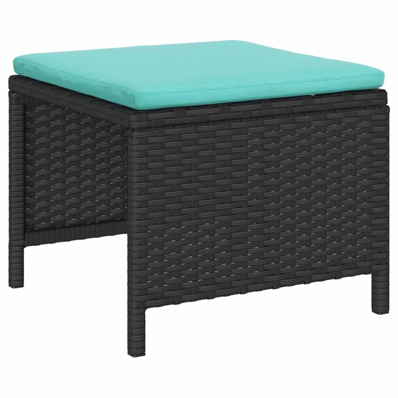 vidaXL Poly Rattan Sofa Set in Black