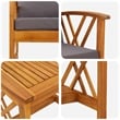 vidaXL Solid Acacia Wood Sofa Set in Natural