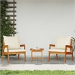 vidaXL Solid Acacia Wood Bistro Set with Cushions in Brown