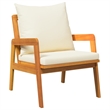 vidaXL Solid Acacia Wood Bistro Set with Cushions in Brown