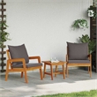 vidaXL Solid Acacia Wood Bistro Set with Cushions in Brown