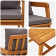 vidaXL Solid Acacia Wood Bistro Set with Cushions in Brown