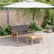 vidaXL Solid Acacia Wood Sofa Set with Cushions in Anthracite