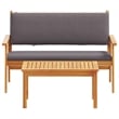 vidaXL Solid Acacia Wood Sofa Set with Cushions in Anthracite