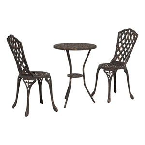 vidaXL Aluminum Bistro Set in Bronze