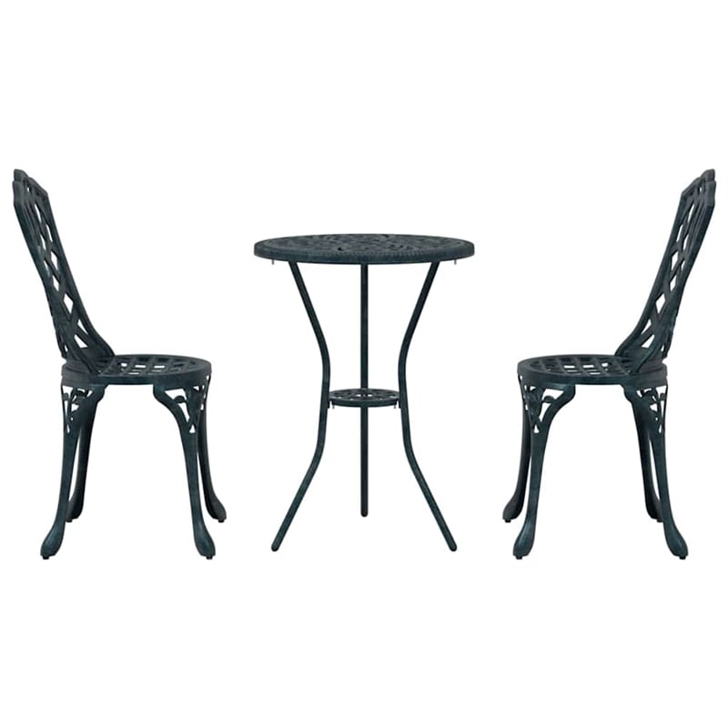 vidaXL Aluminum Bistro Set in Green