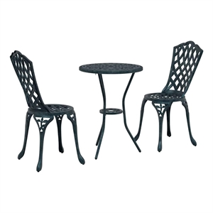 vidaXL Aluminum Bistro Set in Green