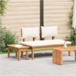 vidaXL 2 PC Wood Garden Bench in with Cushions in Brown/Cream